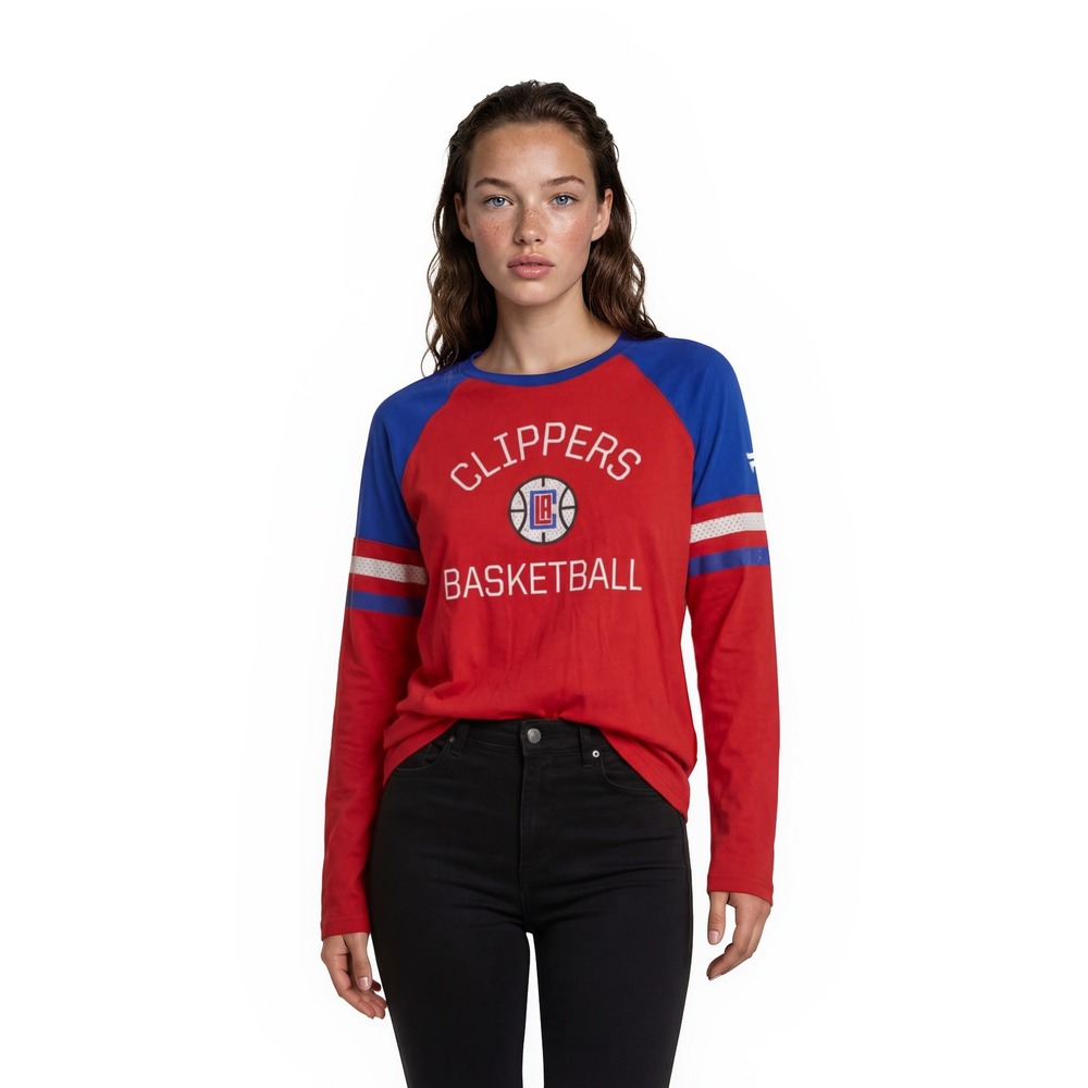 Fanatics Women's‎ Size Small Red Blue LA Clippers Basketball Long Sleeve Shirt